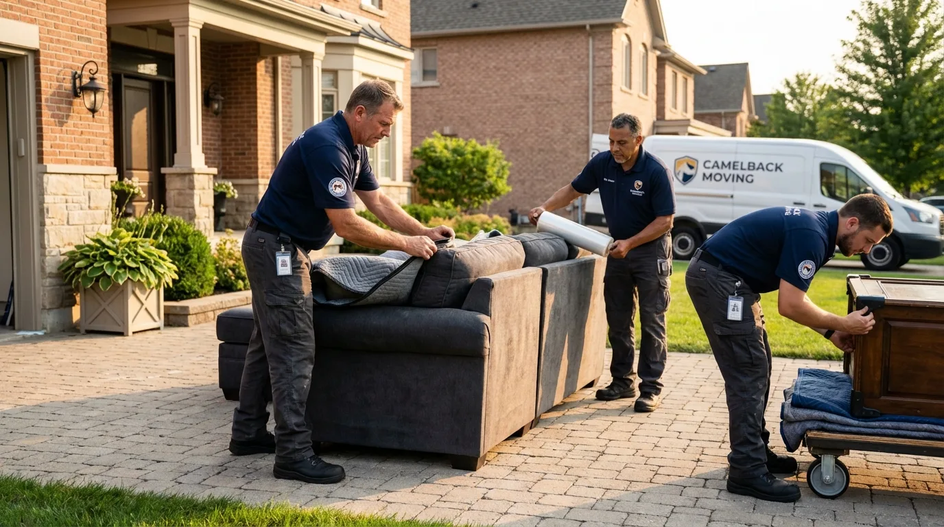 Large estate moving crew wrapping furniture in Redfield, AR